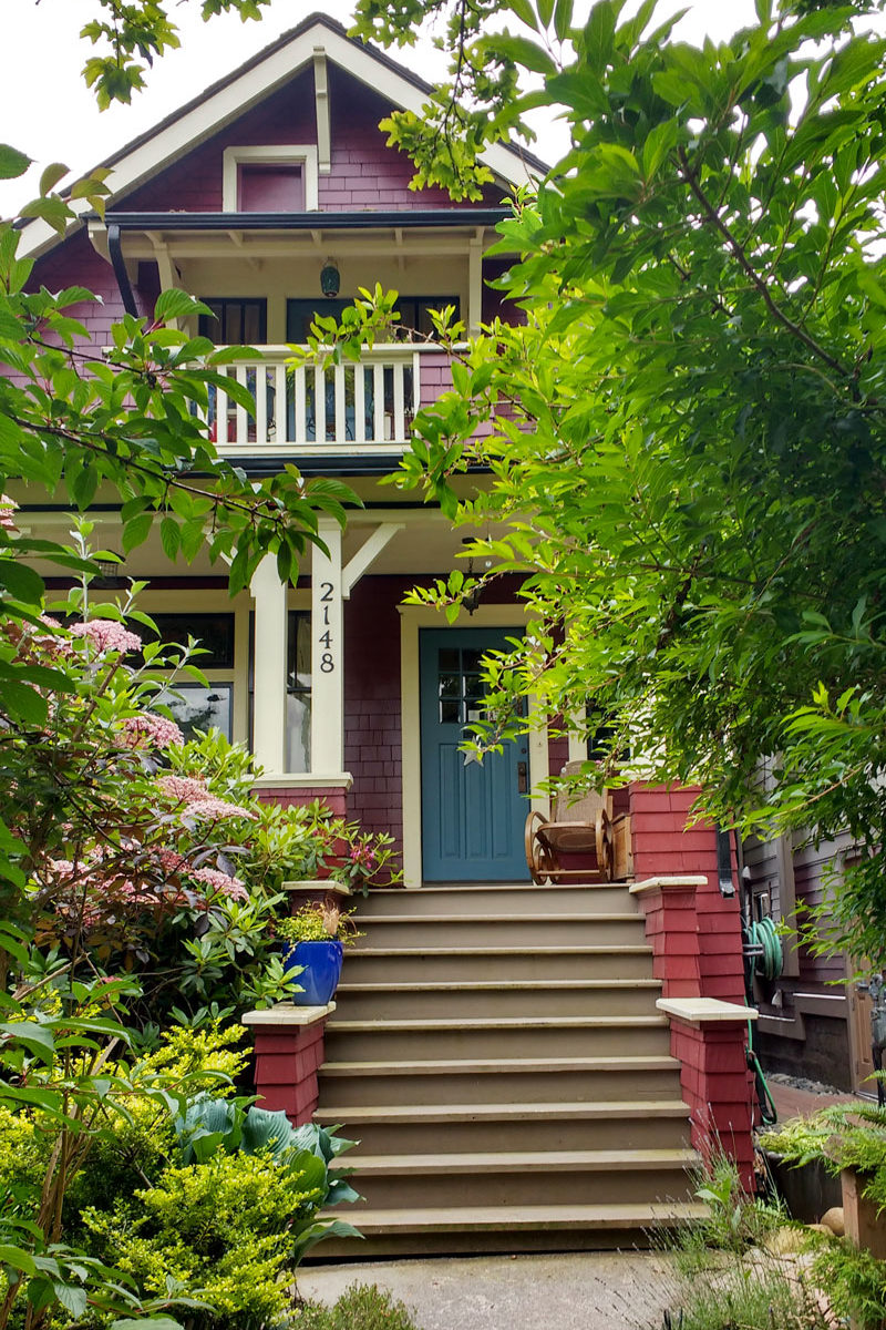 Photos of Kitchener Street home after being repainted by Vancouver Painted Ladies